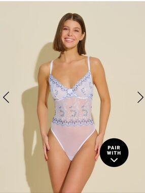 NWT Cosabella Ushuaya Underwire bodysuit Sheer Sz 3 $235 Bridal Coquette Fairy